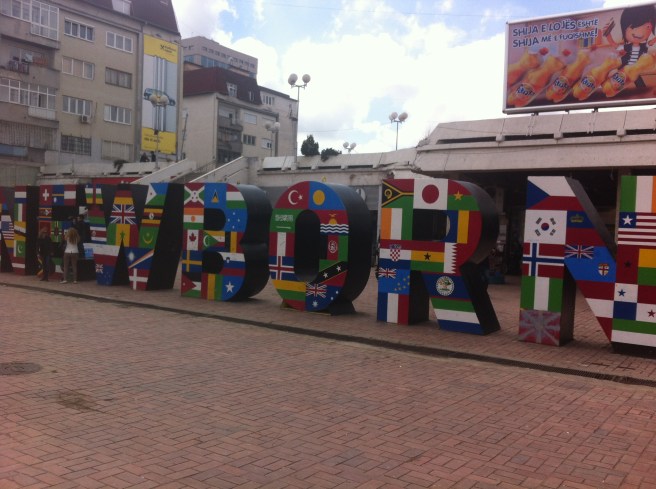 Newborn monument in Pristina